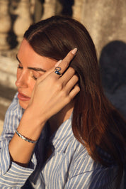 Bague argent Ardhila simple gouttes - Bijou porté