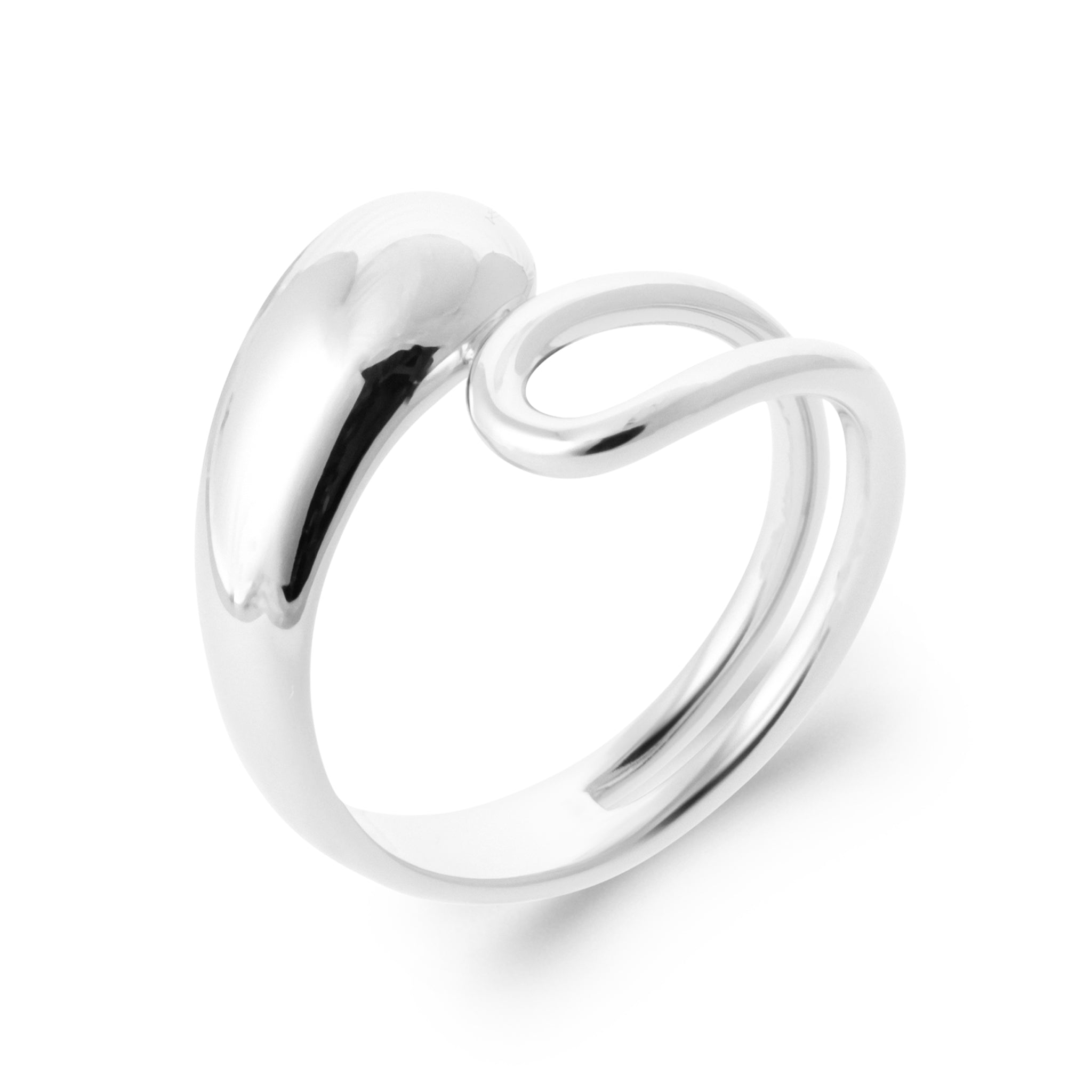 Bague argent Ardhila simple gouttes - Bijou photographié sur fond blanc