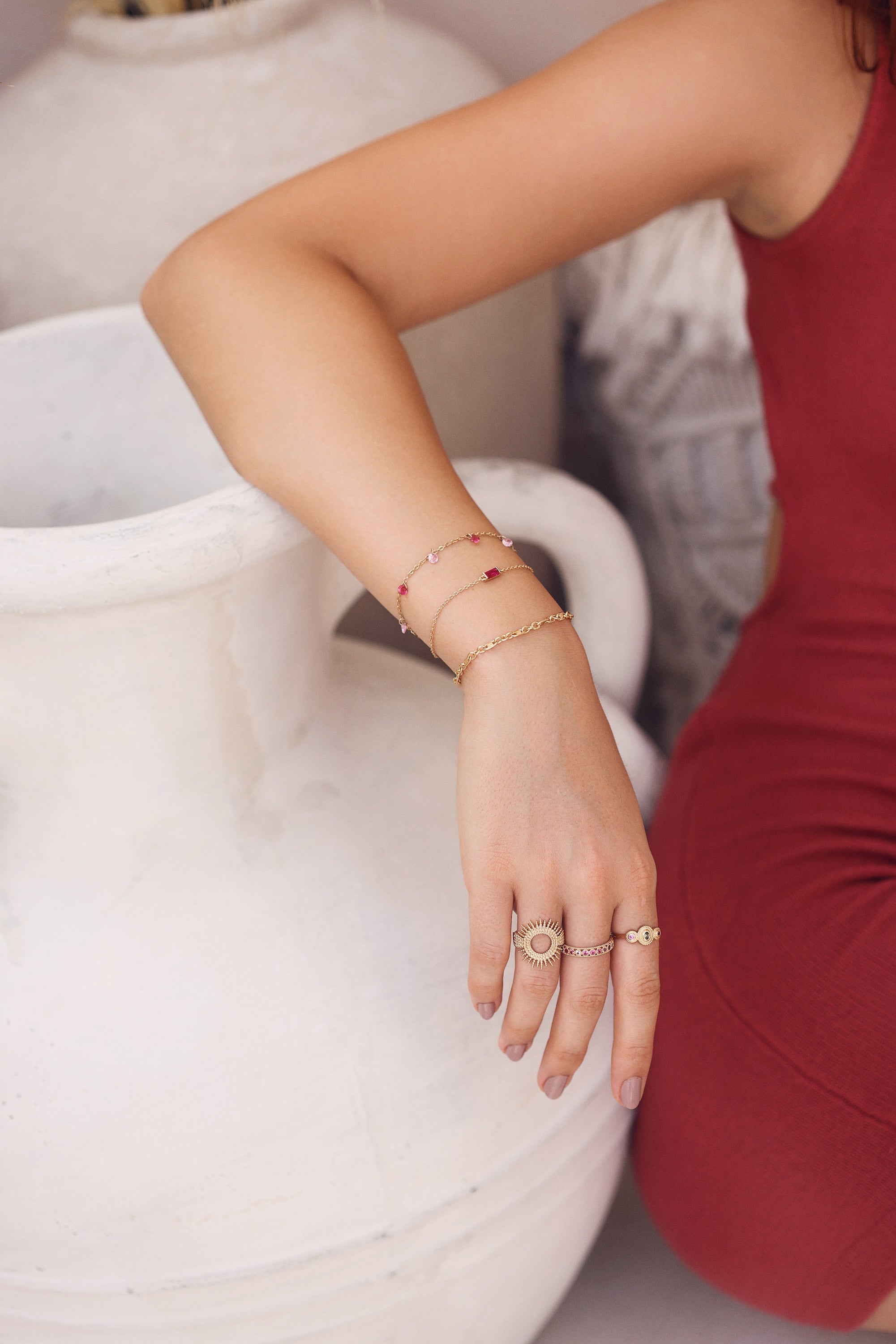 Bague dorée Adi soleil ajouré - Bijou porté