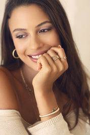 Bague dorée Cloé - Bijou porté