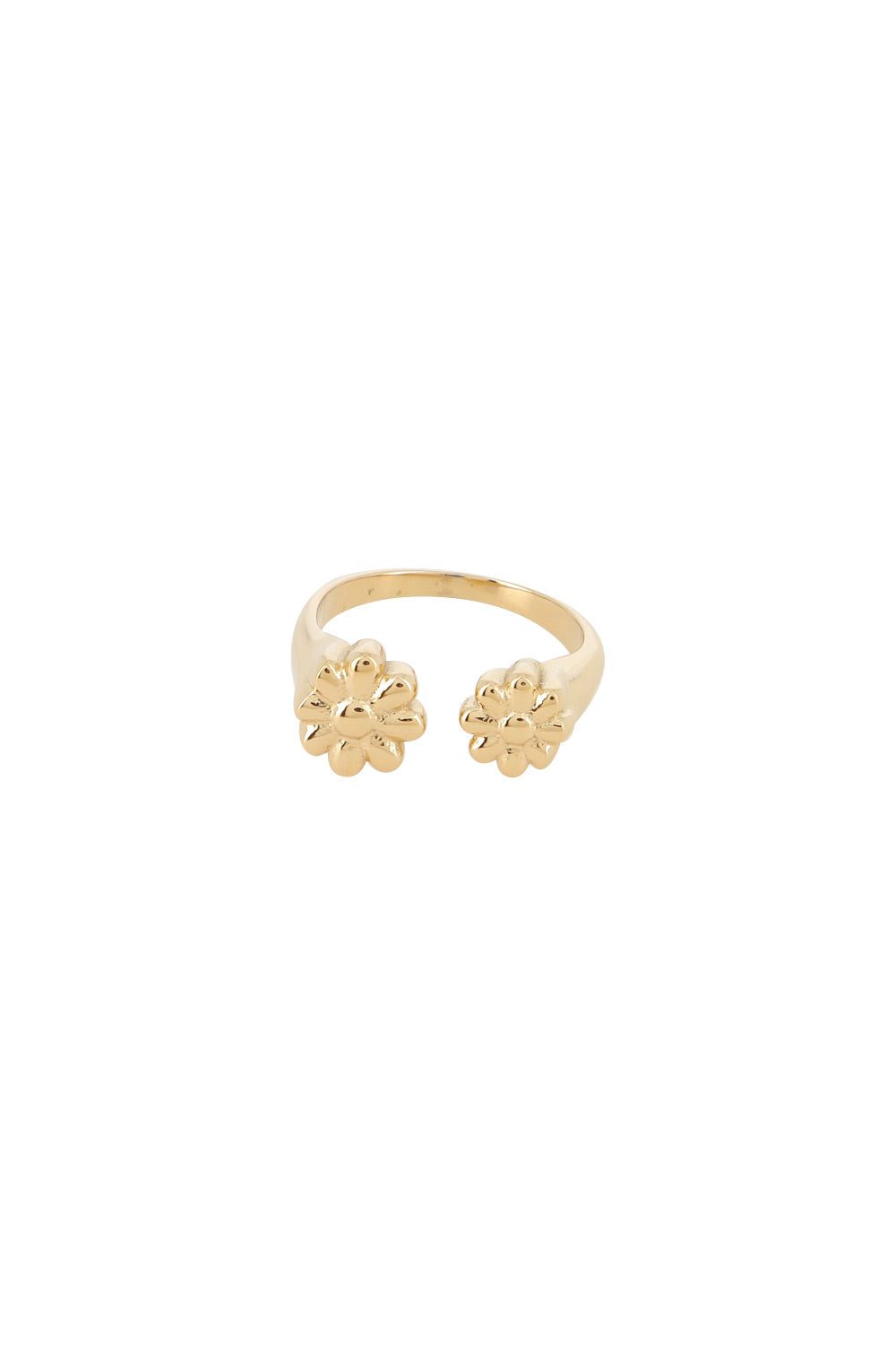 Bague dorée Delphine fleurs - Bijou photographié sur fond blanc