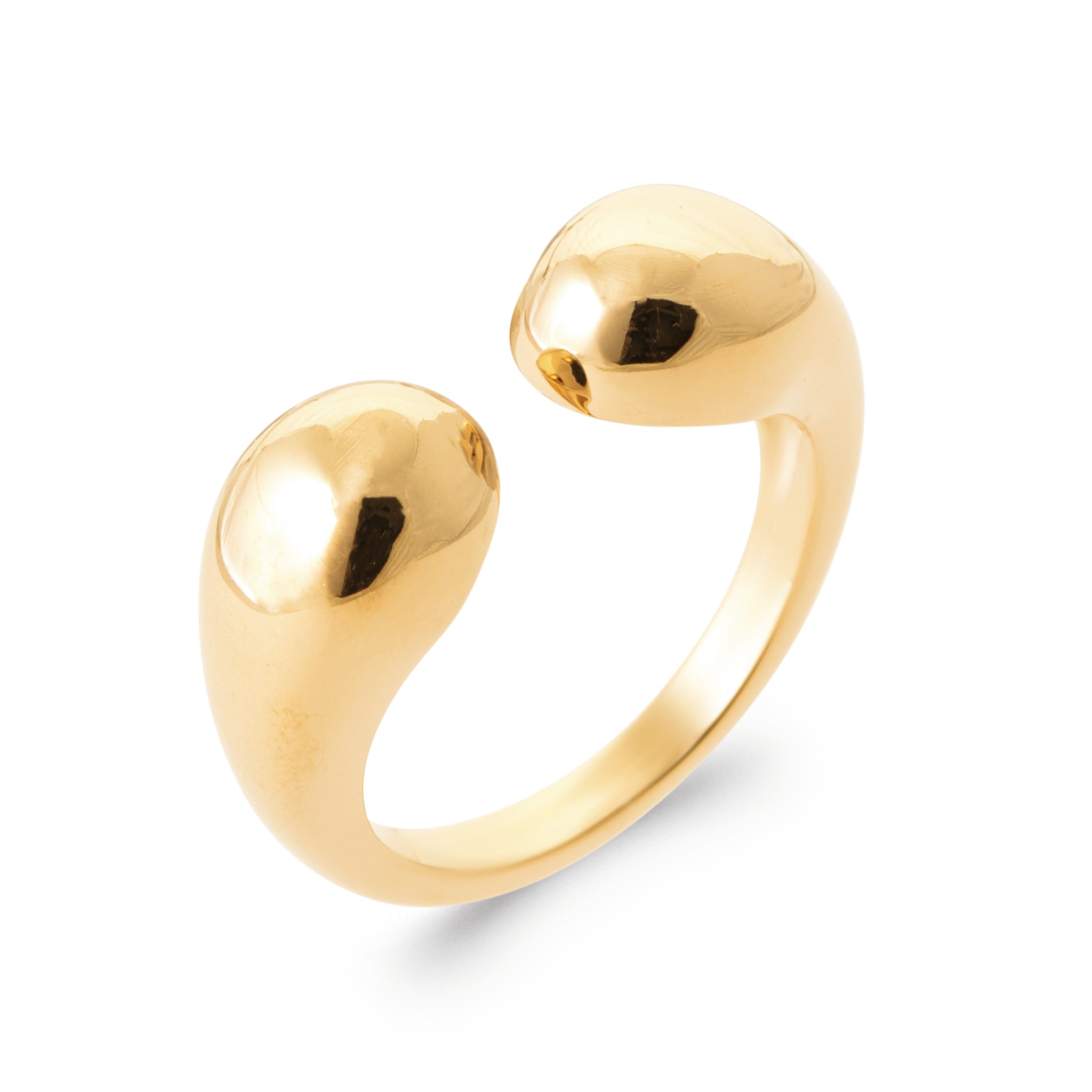Bague dorée Fosca gouttes - Bijou photographié sur fond blanc