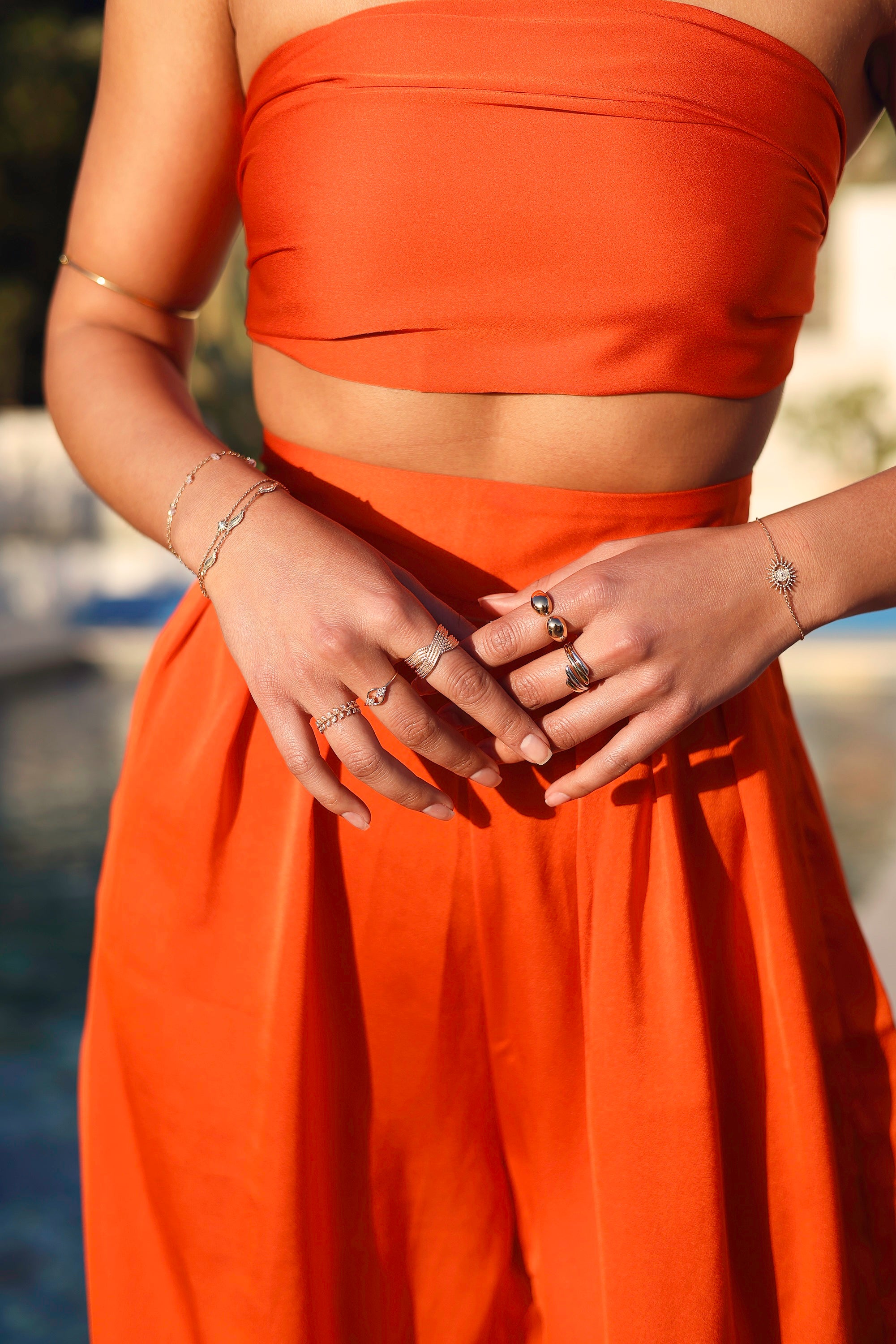 Bague dorée Fosca gouttes - Bijou porté