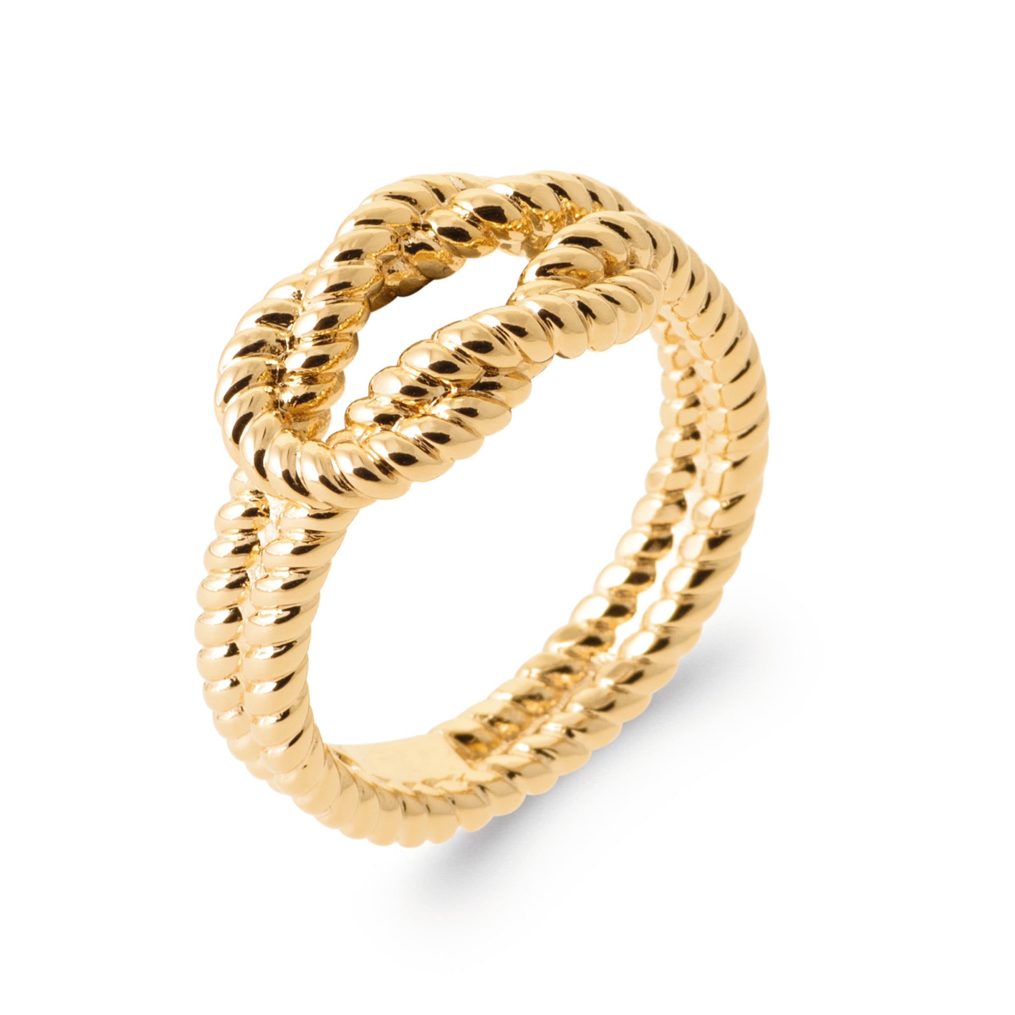 Bague dorée Karen nœud - Bijou photographié sur fond blanc