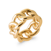 Bague dorée Marika grosse maille - Bijou photographié sur fond blanc