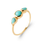 Bague dorée Nour amazonite - Bijou photographié sur fond blanc
