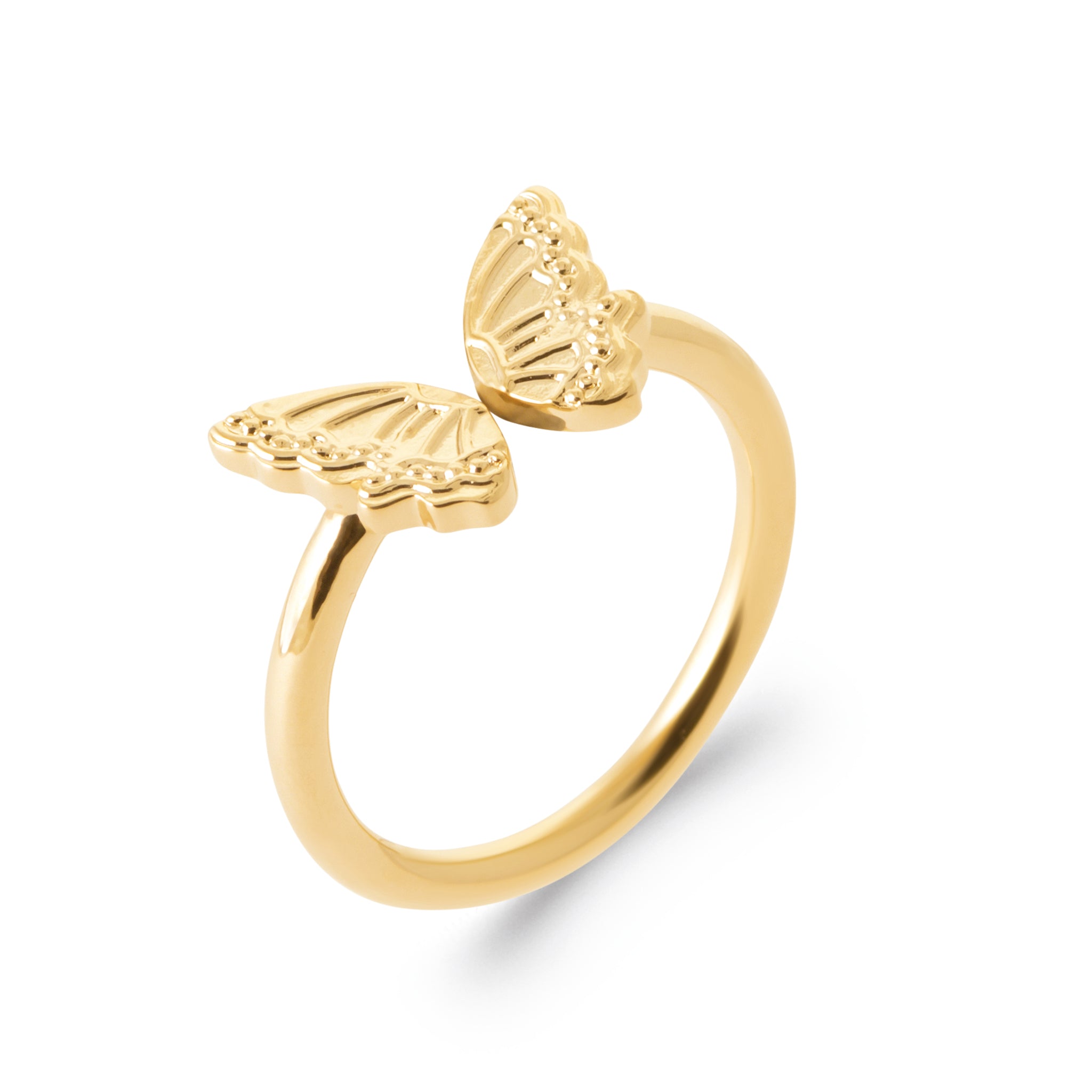 Bague dorée Sammy papillon - Bijou photographié sur fond blanc