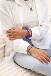 Bague dorée Serena double portée