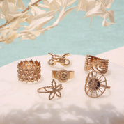 Bague dorée Talei chevalière soleil - Bijou porté