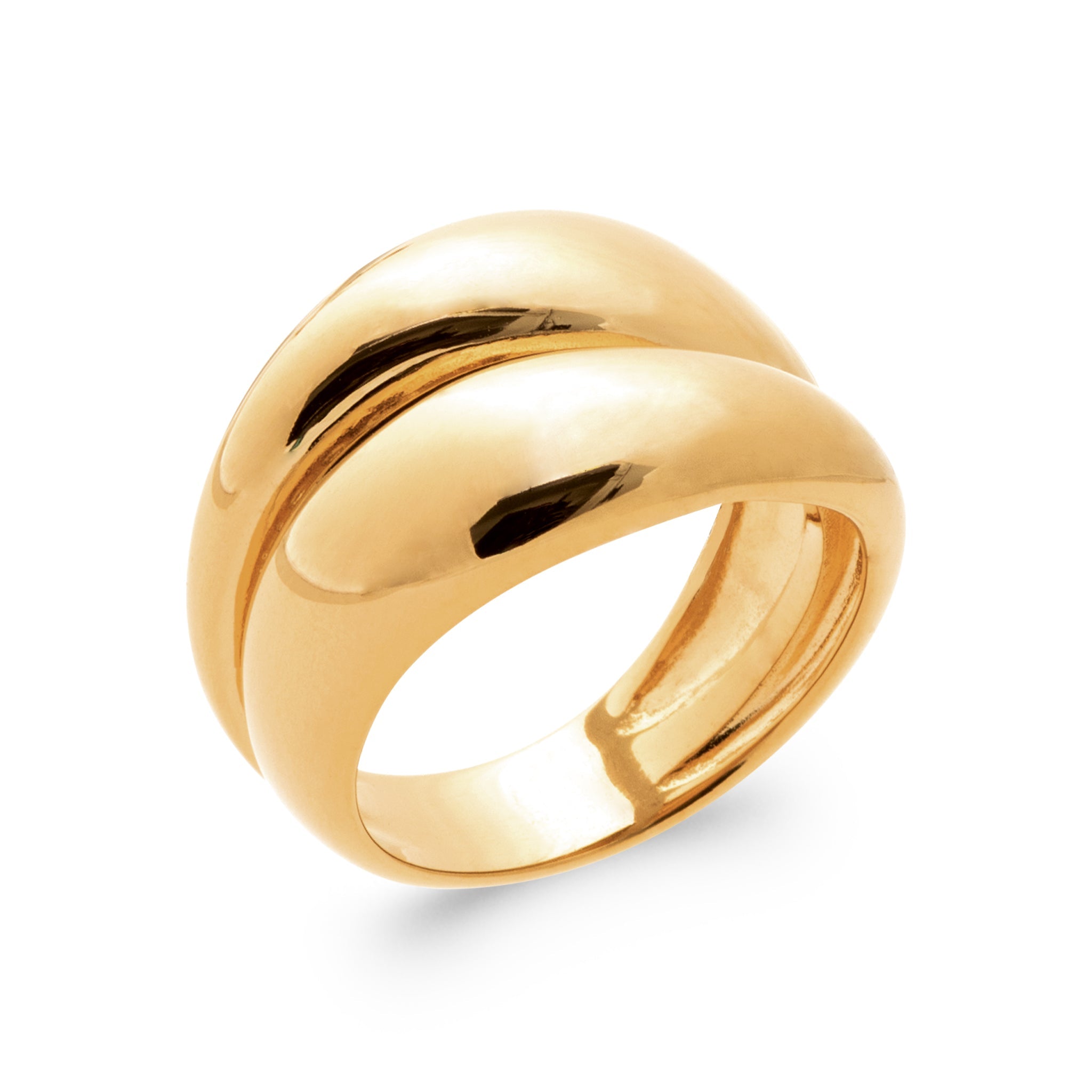 Bague dorée Inès - Bijou photographié sur fond blanc