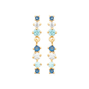 Boucles d'oreilles pendantes dorées Azur - Bijou photographié sur fond blanc