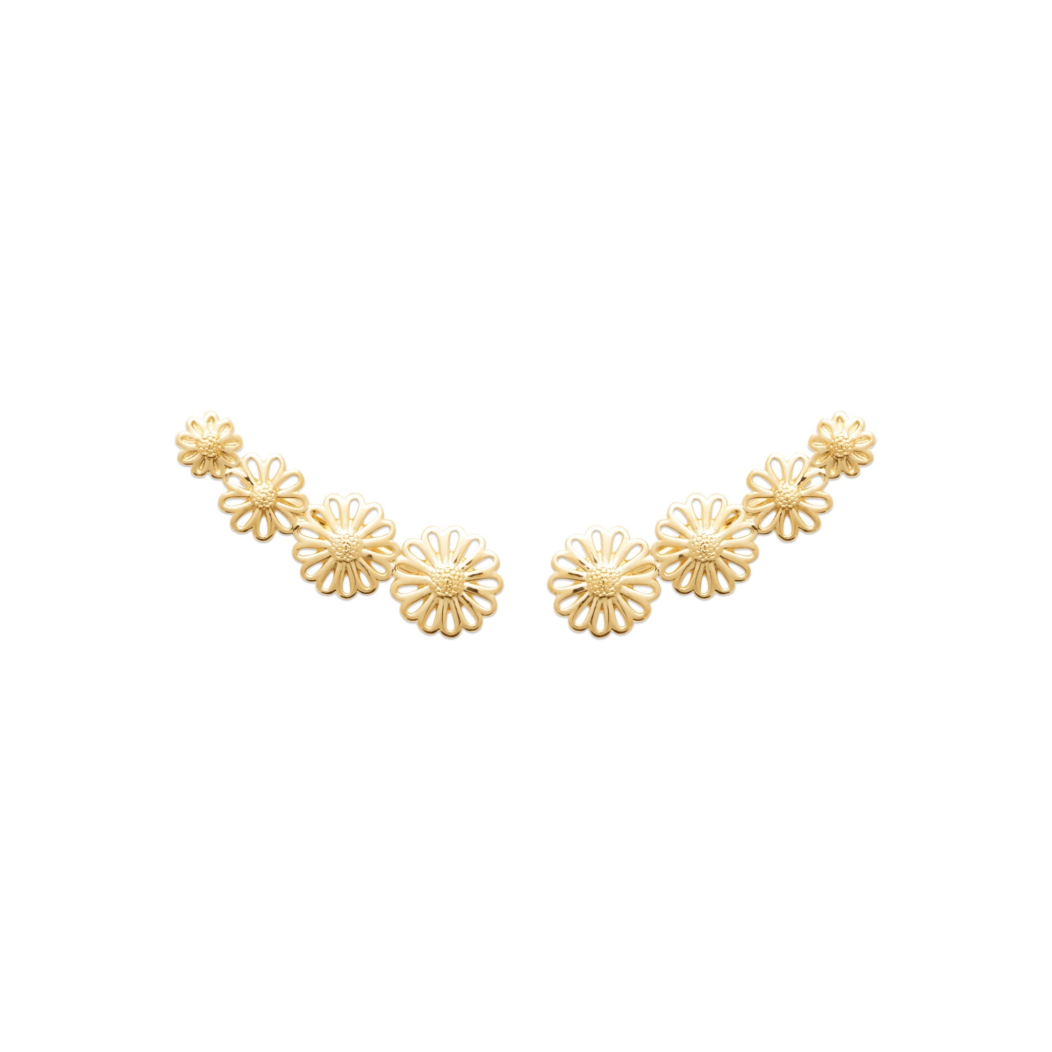 boucles d'oreilles barrettes dorées Enola - Bijou photographié sur fond blanc