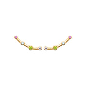 Boucles d'oreilles dorées barrettes Rosie Couleurs - Bijou photographié sur fond blanc