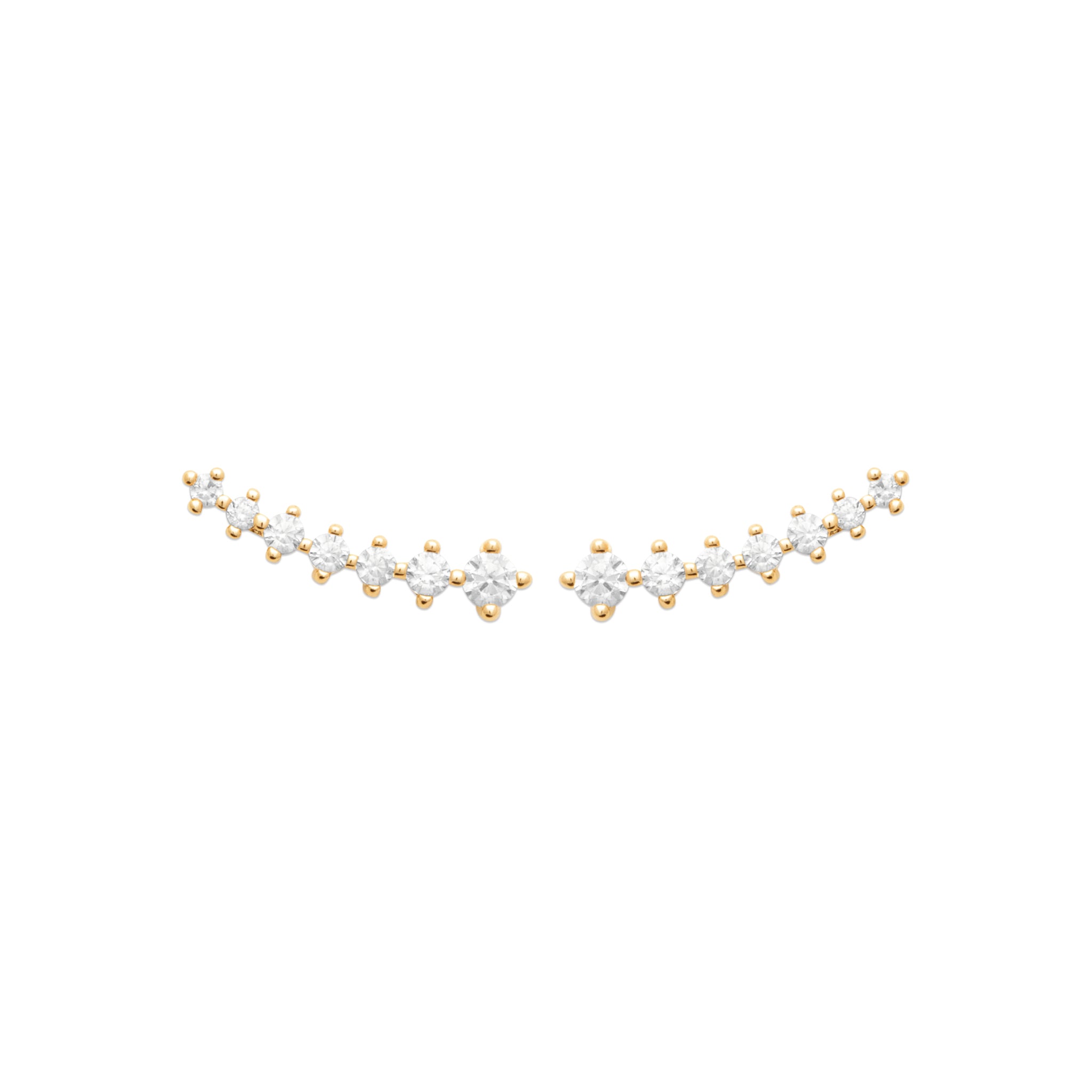 Boucles d'oreilles dorées Lize zircons - Bijou photographié sur fond blanc