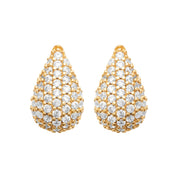 Boucles d'oreilles puces dorées Mini Yoko Zircons - Bijou photographié sur fond blanc