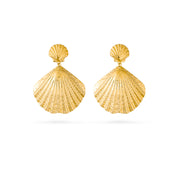 Boucles d'oreilles dorées Elyos - Bijou photographié sur fond blanc