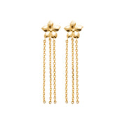 Boucles d'oreilles pendantes dorées River - Bijou photographié sur fond blanc