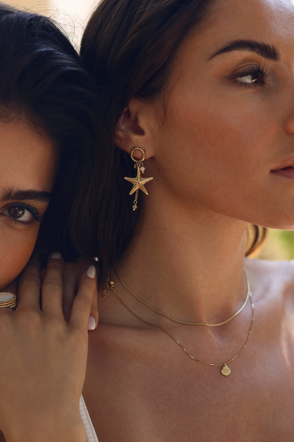 Boucles pendantes dorées Mirah