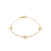 Bracelet doré Alia cœurs - Bijou photographié sur fond blanc