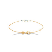 Bracelet doré Azur zircons bleu, blanc et turquoise - Bijou photographié sur fond blanc