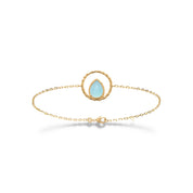Bracelet doré Cynthia aigue marine - Bijou photographié sur fond blanc