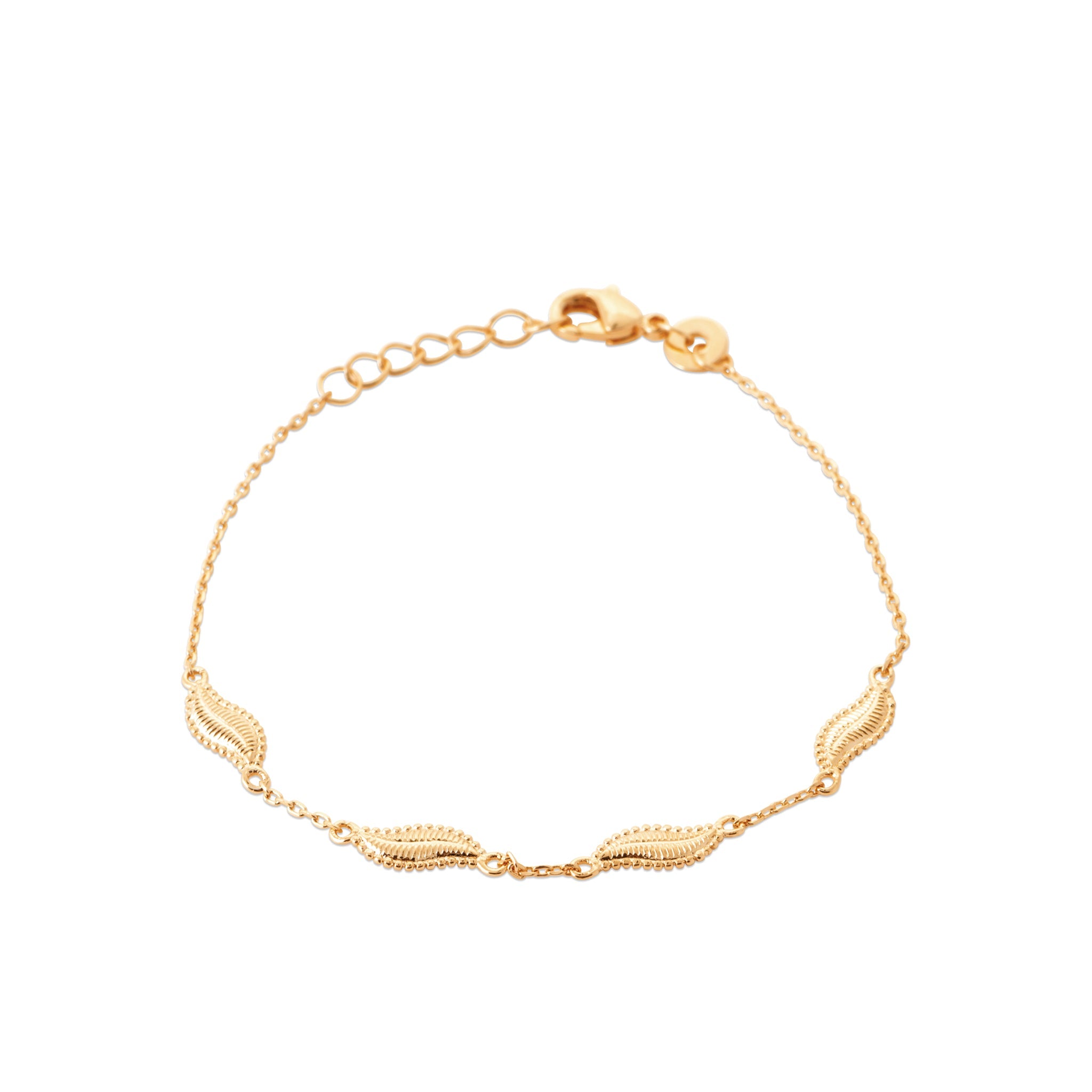 Bracelet doré Joyce feuille - Bijou photographié sur fond blanc