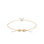 Bracelet doré Lara blanc zircons - Bijou photographié sur fond blanc