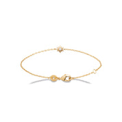 Bracelet doré Maryse soleil avec zircon - Bijou photographié sur fond blanc