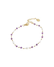 Bracelet doré Nissya améthyste - Bijou photographié sur fond blanc