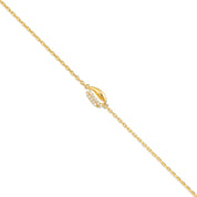 Bracelet doré Noella cauri zircons - Bijou photographié sur fond blanc