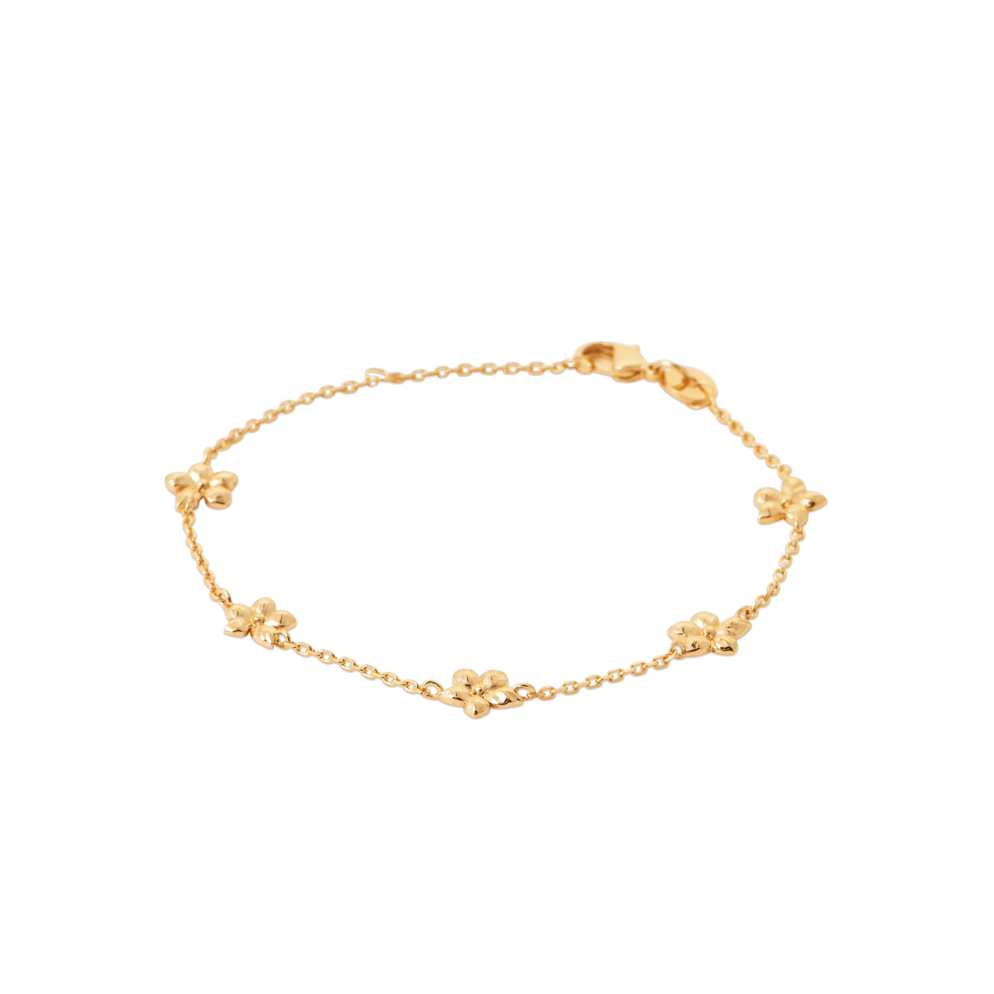 Bracelet doré River fleurs - Bijou photographié sur fond blanc