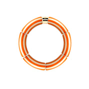 Bracelet doré Riviera Laranja 1 orange et blanc - Bijou photographié sur fond blanc