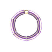 Bracelet doré Riviera Lila 1 violet et blanc - Bijou photographié sur fond blanc