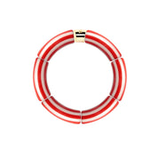 Bracelet doré Riviera Magenta 1 rouge et blanc - Bijou photographié sur fond blanc