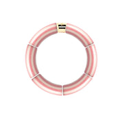Bracelet doré Riviera Rosado 1 rose et blanc - Bijou photographié sur fond blanc