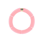 Bracelet doré Riviera Rosado 2 rose - Bijou photographié sur fond blanc