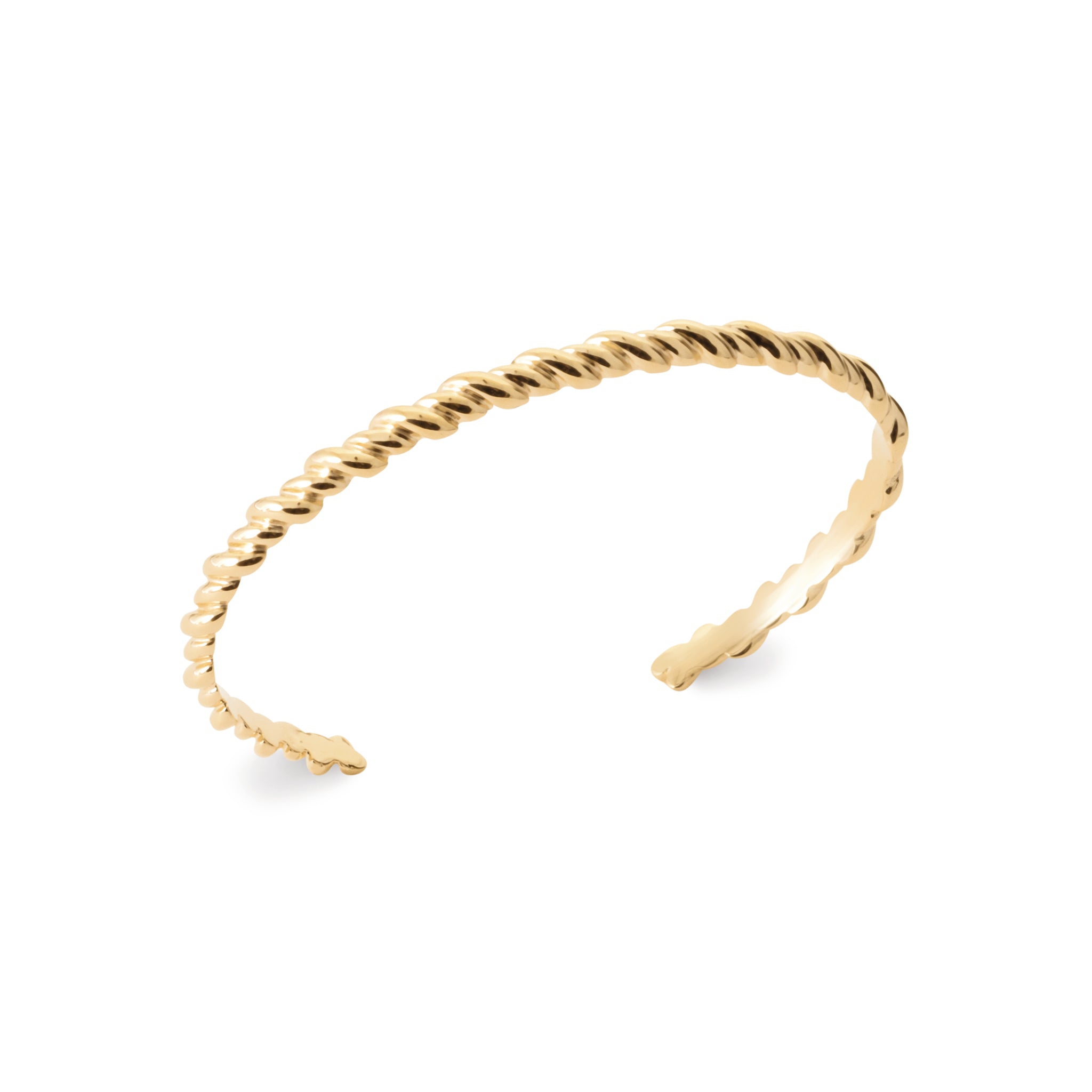 Bracelet jonc doré Emie torsadé - Bijou photographié sur fond blanc