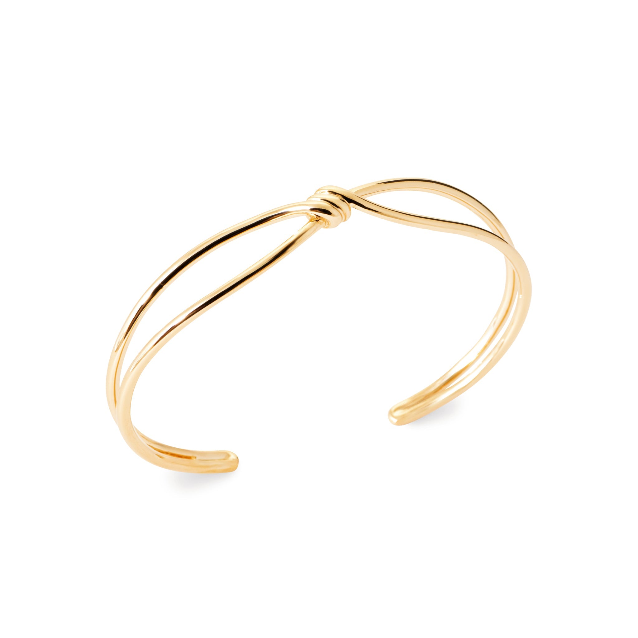 Bracelet jonc doré Kiane simple nœud - Bijou photographié sur fond blanc