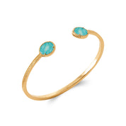 Bracelet jonc doré Miu amazonite - Bijou photographié sur fond blanc