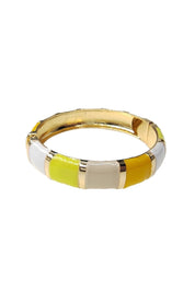 Bracelet jonc doré Roxanne jaune émail - Bijou photographié sur fond blanc