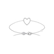 Bracelet en argent Evana cœur torsadé - Bijou photographié sur fond blanc