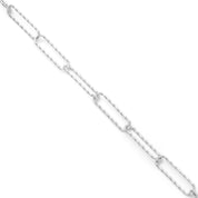 Bracelet en argent maille martelée Abby Diamant L - Bijou photographié sur fond blanc