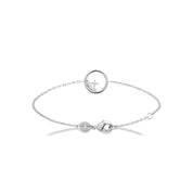 Bracelet en argent Dayana anneau avec zircons - Bijou photographié sur fond blanc