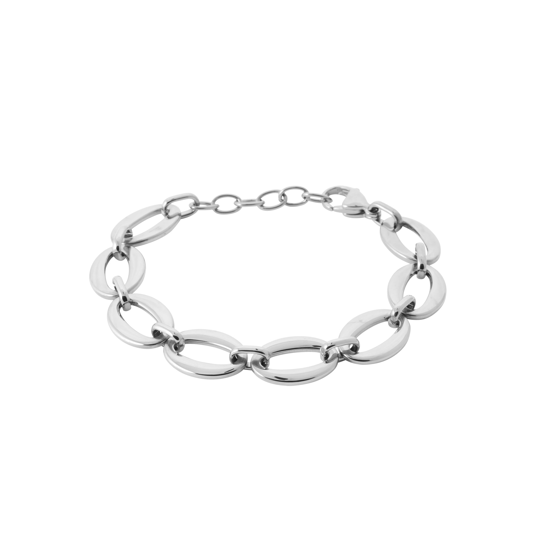 Bracelet argenté Isia en maille - Bijou photographié sur fond blanc