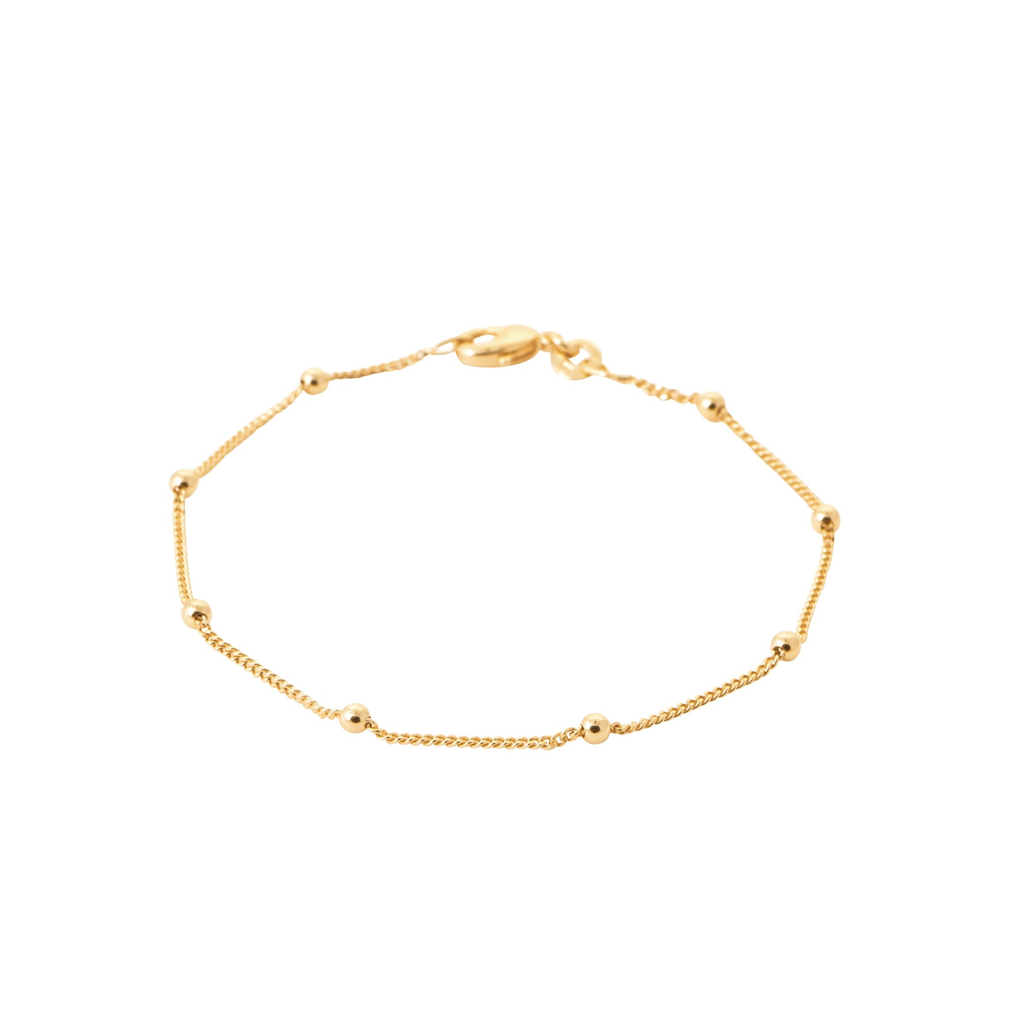 Bracelet doré Joy chaîne perlée - Bijou photographié sur fond blanc