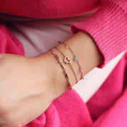 Bracelet doré zircons Natalia - Bijou porté