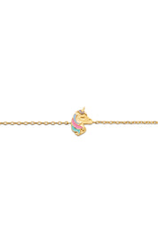 Bracelet pour enfant doré licorne - Bijou photographié sur fond blanc