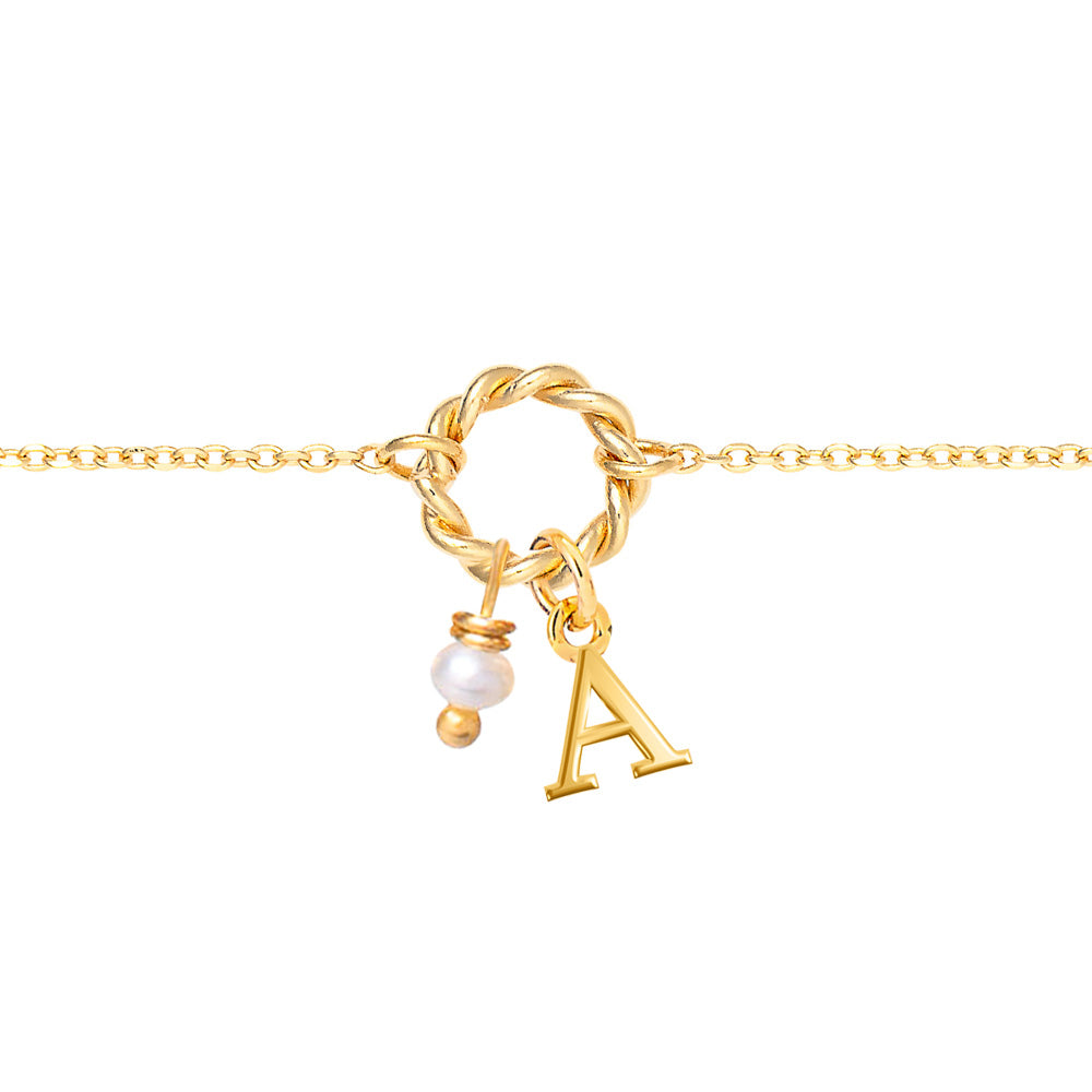 Bracelet personnalisable doré pour initiales et charms Alma