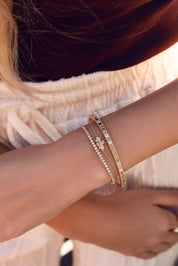 Bracelet tennis Felicia doré zircons - Bijou porté