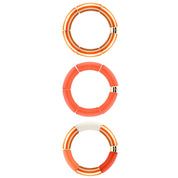 Bracelets dorés Riviera Laranja trio orange et blanc - Bijoux photographiés sur fond blanc